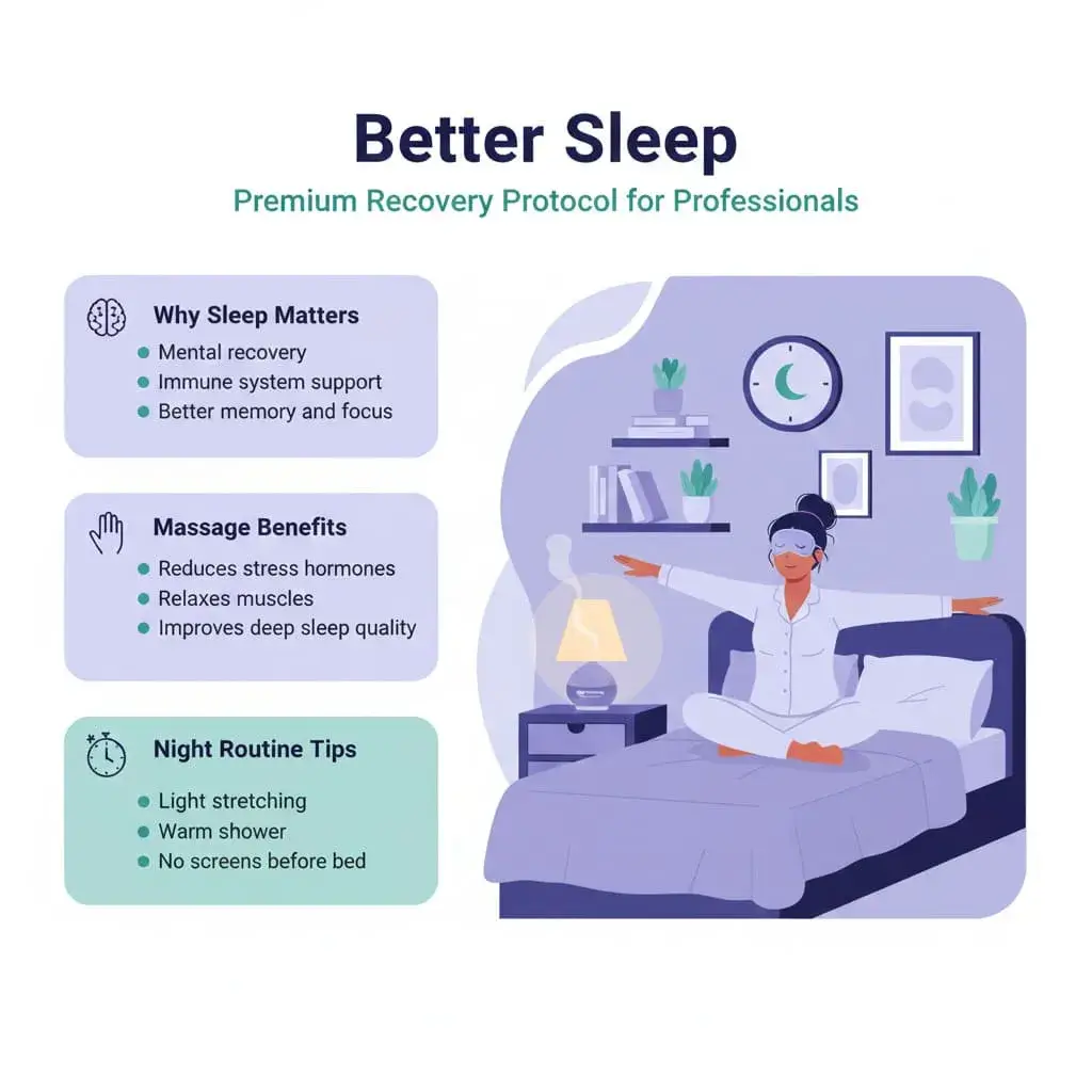 Professional receiving evening massage for sleep optimization in elegant setting