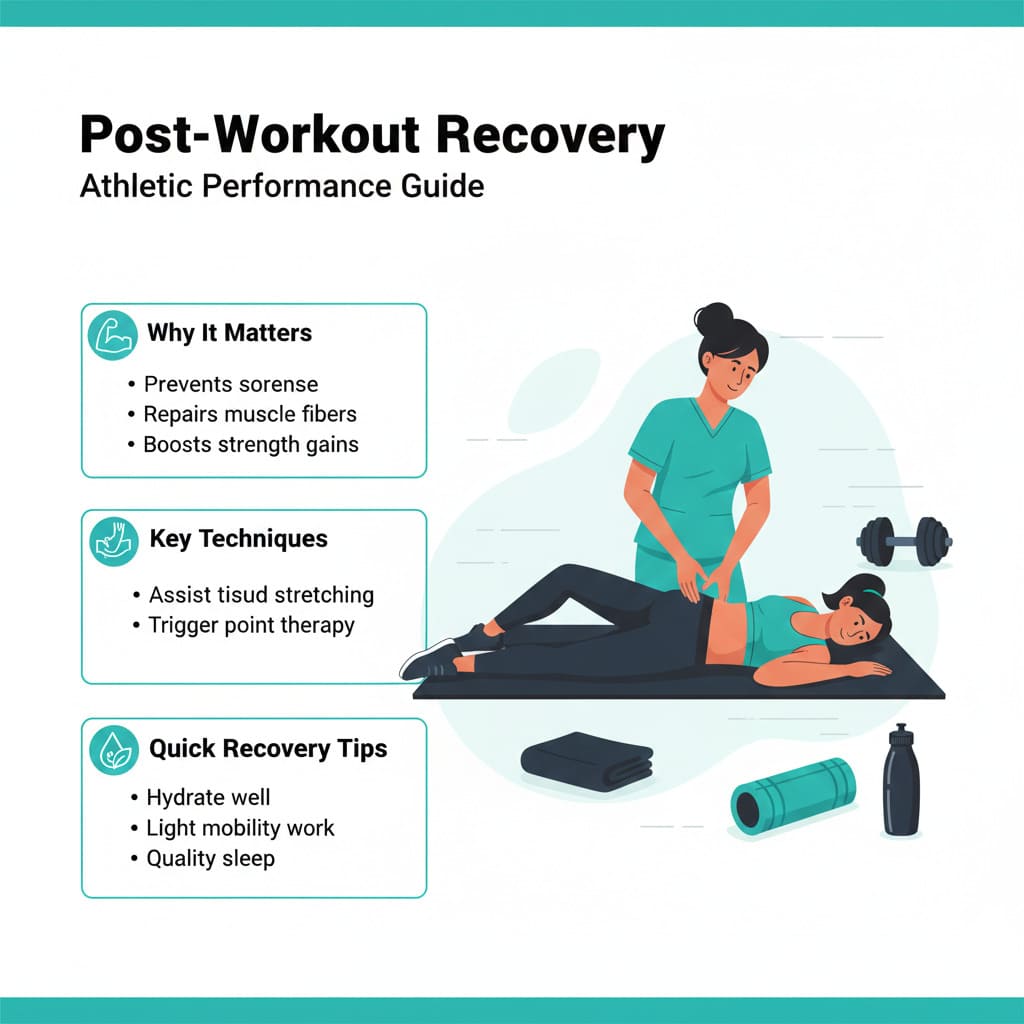 Athletic professional receiving sports massage for post-workout recovery