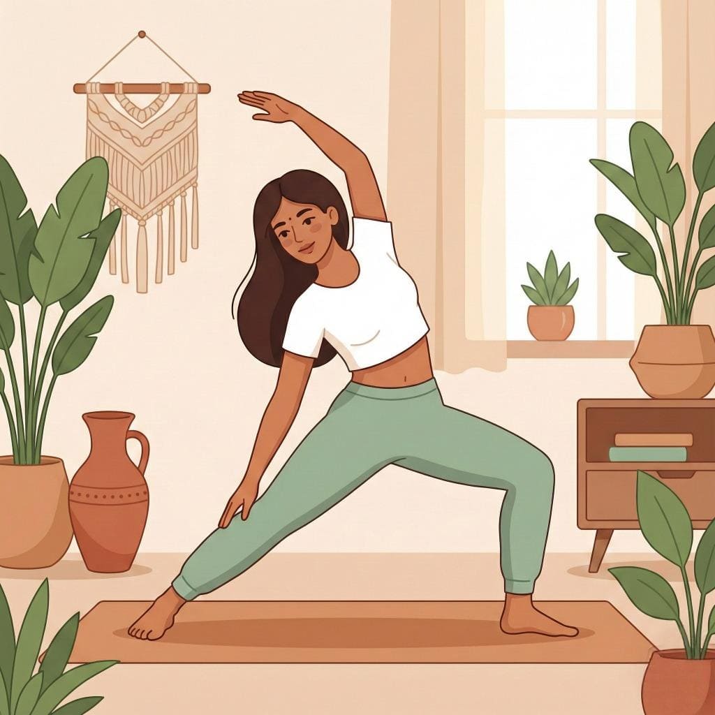 Professional maintaining consistent wellness routine in home environment